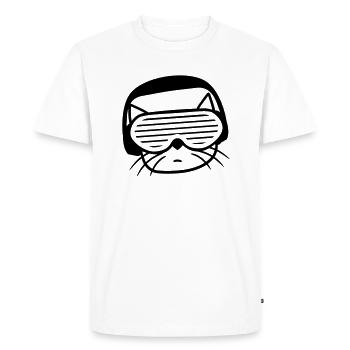 DJ Cat Head Face Party Club Musique Animal de compagnie - T-shirt Premium bio Homme - blanc - Devant - Nico (187cm)