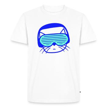 DJ Cat Head Face Party Club Musique Animal de compagnie - T-shirt Premium bio Homme - blanc - Devant - Nico (187cm)
