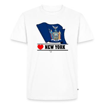 Flag New York heart NEW YORK - Men's Premium Organic T-Shirt - white - Front - Nico (187cm)