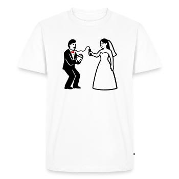 Newlyweds Whip Funny - Men's Premium Organic T-Shirt - white - Front - Nico (187cm)