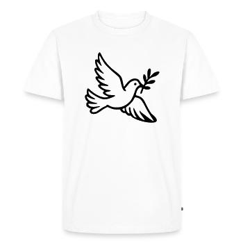 Colombe au rameau - T-shirt Premium bio Homme - blanc - Devant - Nico (187cm)