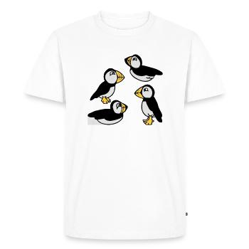 Family of Puffins - Men's Premium Organic T-Shirt - white - Front - Nico (187cm)
