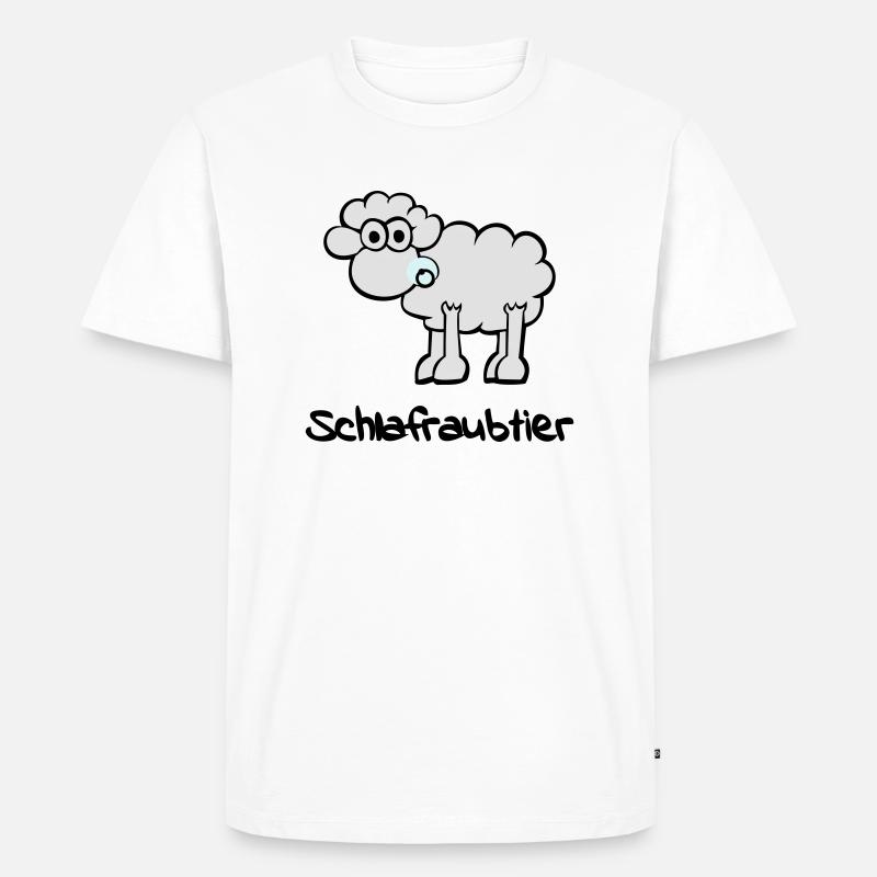 Schlafraubtier - Männer Premium Bio T-Shirt - Weiß