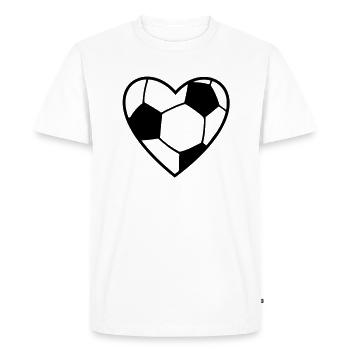 Fussball Herz 1c - Männer Premium Bio T-Shirt - Weiß - Vorne - Nico (187cm)