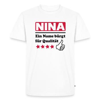 nina - T-shirt Premium bio Homme - blanc - Devant - Nico (187cm)