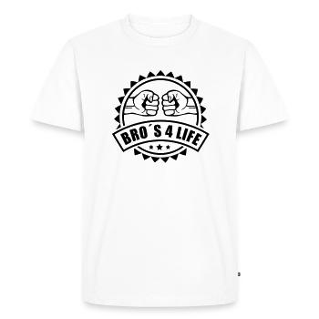 bros_4_life__logo_f1 - T-shirt Premium bio Homme - blanc - Devant - Nico (187cm)