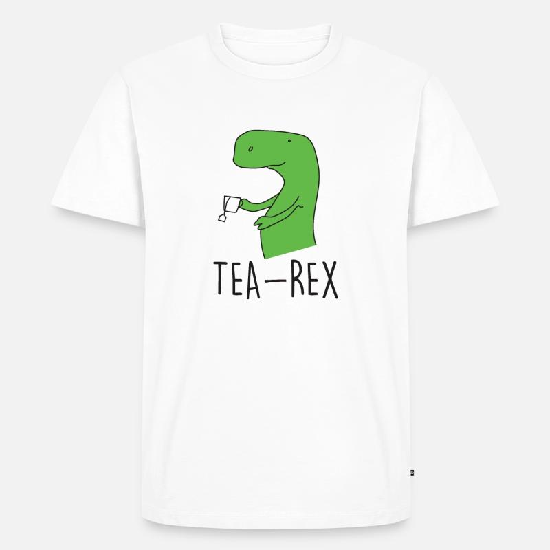 Tea-Rex - Männer Premium Bio T-Shirt - Weiß