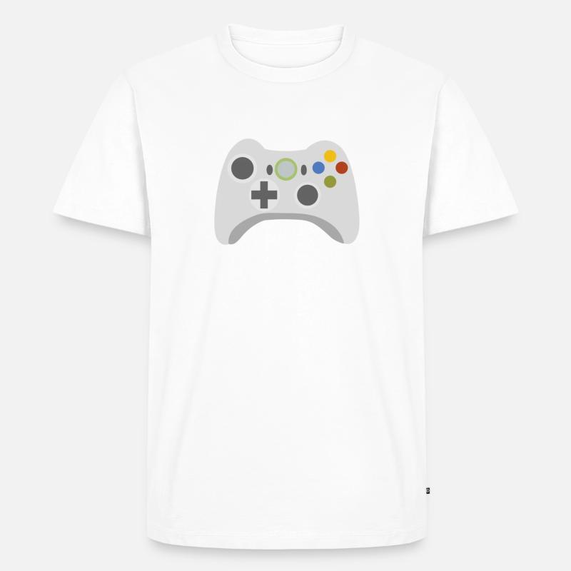 Random 002 Controller - Männer Premium Bio T-Shirt - Weiß