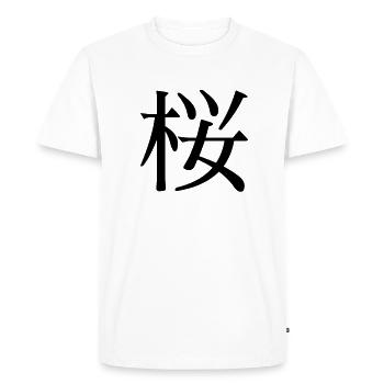 Japansk - Herre Premium økologisk T-shirt - hvid - Foran - Nico (187cm)