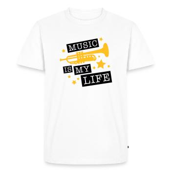 trompete_music_is_life_ge2 - T-shirt Premium bio Homme - blanc - Devant - Nico (187cm)