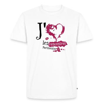 aime love rencontres pertinentes sexe humour - T-shirt Premium bio Homme - blanc - Devant - Nico (187cm)