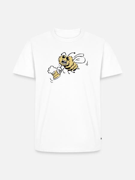 Bee with beer - Men's Premium Organic T-Shirt - white