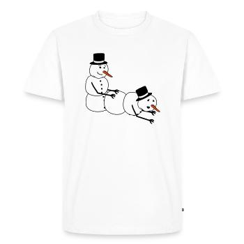 bonhomme de neige sexe pollen levrette par derrière - T-shirt Premium bio Homme - blanc - Devant - Nico (187cm)