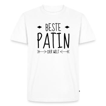 Parrain / Marraine / Filleule / Filleul - T-shirt Premium bio Homme - blanc - Devant - Nico (187cm)