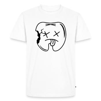 comic caries hole in the tooth - Men's Premium Organic T-Shirt - white - Front - Nico (187cm)