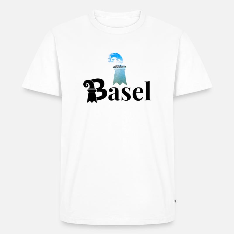 Baslerstab - Männer Premium Bio T-Shirt - Weiß