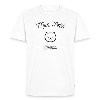 Mon petit chaton, surnom mignon - T-shirt Premium bio Homme - blanc - Devant - Nico (187cm)