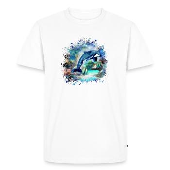 dolphin,colorful,aquarium,fish,sea,underwater - Men's Premium Organic T-Shirt - white - Front - Nico (187cm)