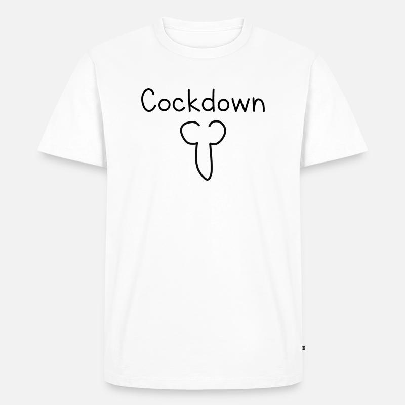 Cockdown - Männer Premium Bio T-Shirt - Weiß