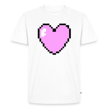 Coeur Pixel Rose - T-shirt Premium bio Homme - blanc - Devant - Nico (187cm)