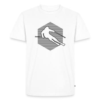 Skieurs Skieurs Hommes Ski Femmes Ski Ski Ski - T-shirt Premium bio Homme - blanc - Devant - Nico (187cm)