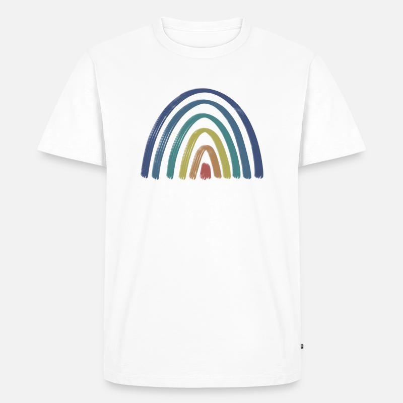 Regenbogen - Männer Premium Bio T-Shirt - Weiß