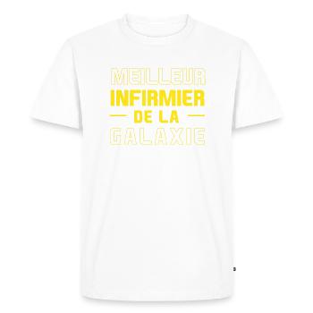 Meilleur infirmier de la galaxie - T-shirt Premium bio Homme - blanc - Devant - Nico (187cm)