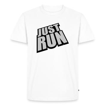 Athlete Just Run Logo - T-shirt Premium bio Homme - blanc - Devant - Nico (187cm)