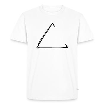 Hand-drawn triangle (1C, B, open) - Men's Premium Organic T-Shirt - white - Front - Nico (187cm)
