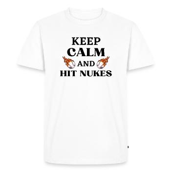 Keep Calm And Hit Nukes - Men's Premium Organic T-Shirt - white - Front - Nico (187cm)