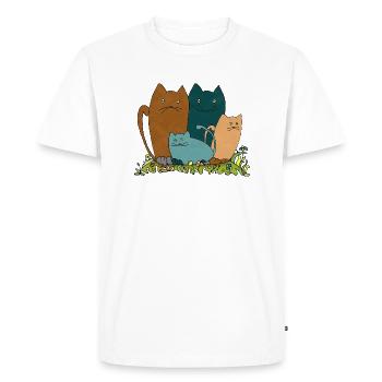 Katzen - Männer Premium Bio T-Shirt - Weiß - Vorne - Nico (187cm)