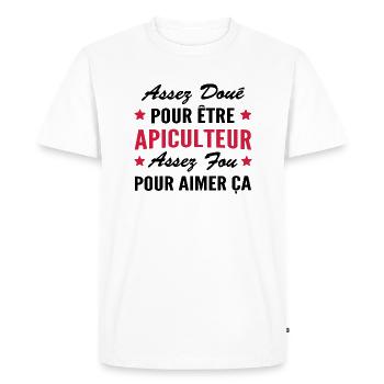 doué pour être apiculteur / humour apiculteur - T-shirt Premium bio Homme - blanc - Devant - Nico (187cm)