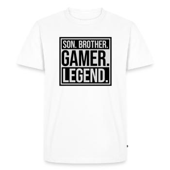 Fils Frère Gamer Légende - T-shirt Premium bio Homme - blanc - Devant - Nico (187cm)
