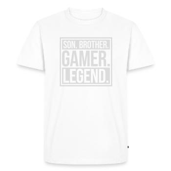 Fils Frère Gamer Légende - T-shirt Premium bio Homme - blanc - Devant - Nico (187cm)