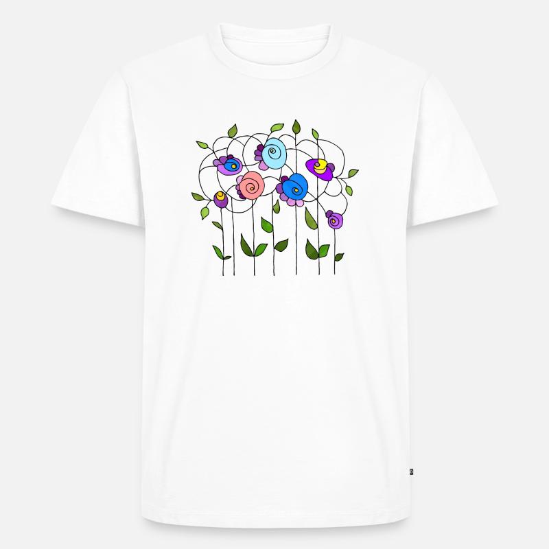 Blumen - Männer Premium Bio T-Shirt - Weiß