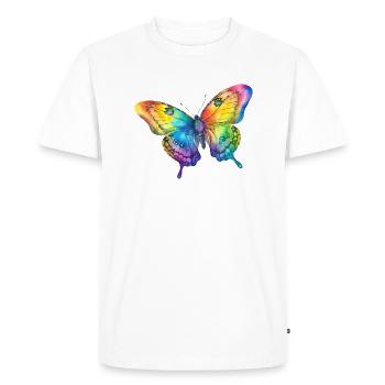Butterfly rainbow colors - Men's Premium Organic T-Shirt - white - Front - Nico (187cm)