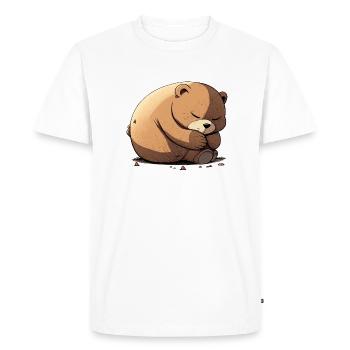 Meenee l'ours dormeur - T-shirt Premium bio Homme - blanc - Devant - Nico (187cm)