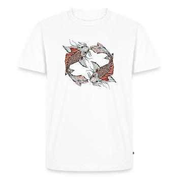 poisson koi carpe japonais dessin 14035 A - T-shirt Premium bio Homme - blanc - Devant - Nico (187cm)