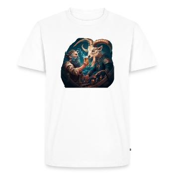Sailor vs. goat, the battle for beer - Men's Premium Organic T-Shirt - white - Front - Nico (187cm)