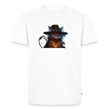 The Magician Kitten - Men's Premium Organic T-Shirt - white - Front - Nico (187cm)