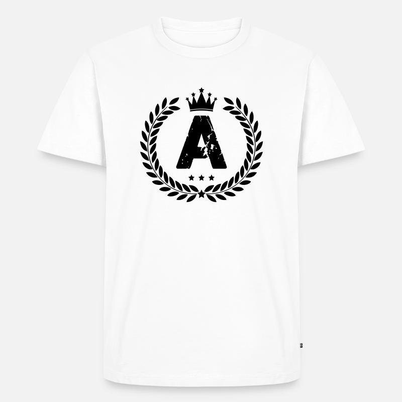 wappen a - Männer Premium Bio T-Shirt - Weiß