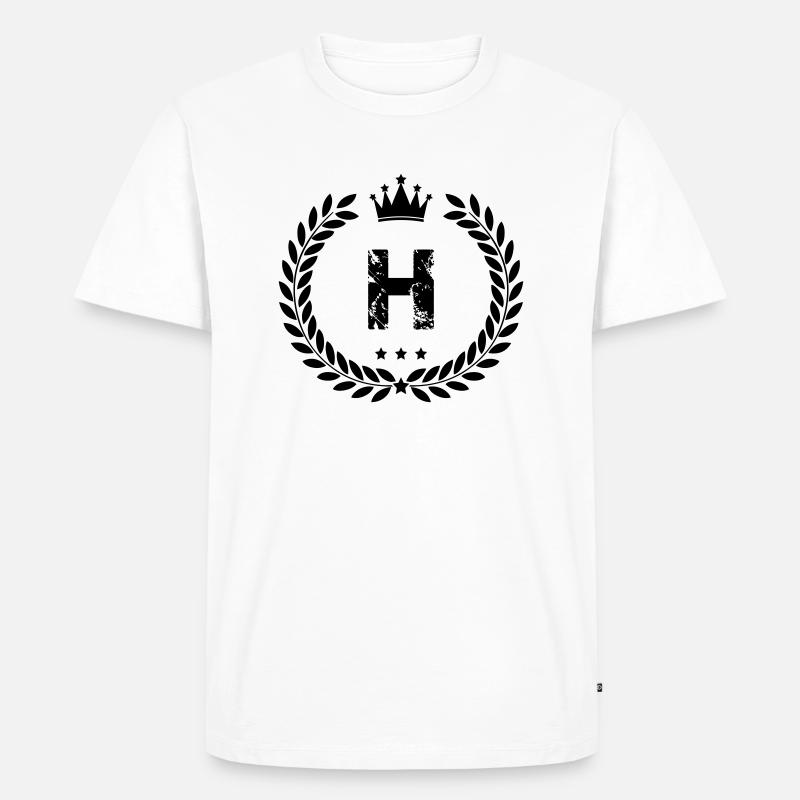 wappen h - Männer Premium Bio T-Shirt - Weiß