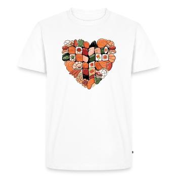 A heart of sushi - Men's Premium Organic T-Shirt - white - Front - Nico (187cm)