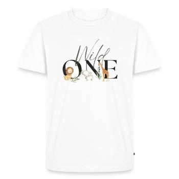 Wild One Safari Premier anniversaire Geburtstag 1 Bébé - T-shirt Premium bio Homme - blanc - Devant - Nico (187cm)