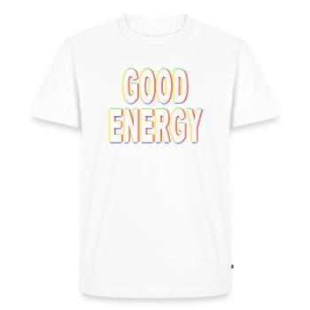 Good Energy Rainbow - Men's Premium Organic T-Shirt - white - Front - Nico (187cm)