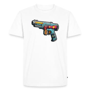 Space weapons in graffiti style - Men's Premium Organic T-Shirt - white - Front - Nico (187cm)