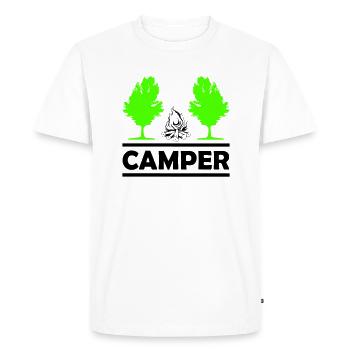 campeur - T-shirt Premium bio Homme - blanc - Devant - Nico (187cm)