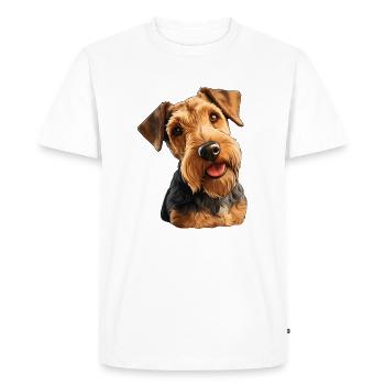 Welsh Terrier - Men's Premium Organic T-Shirt - white - Front - Nico (187cm)
