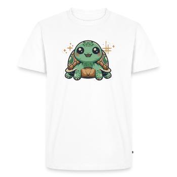 Amoureux des tortues - T-shirt Premium bio Homme - blanc - Devant - Nico (187cm)