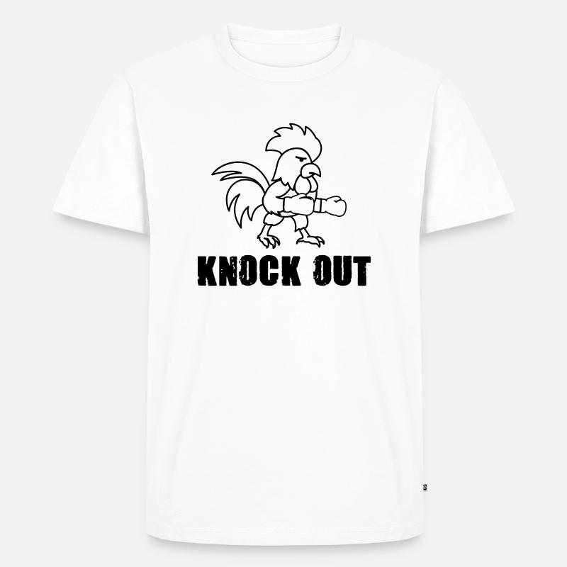 hahn boxer knock out comic - Männer Premium Bio T-Shirt - Weiß